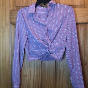 Brand new collared crop top